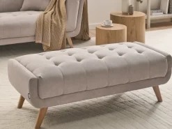 Online Sofa dla 2 osób HABO Beżowoszary z otomaną Sofy Tapicerowane|Sofy Dwuosobowe