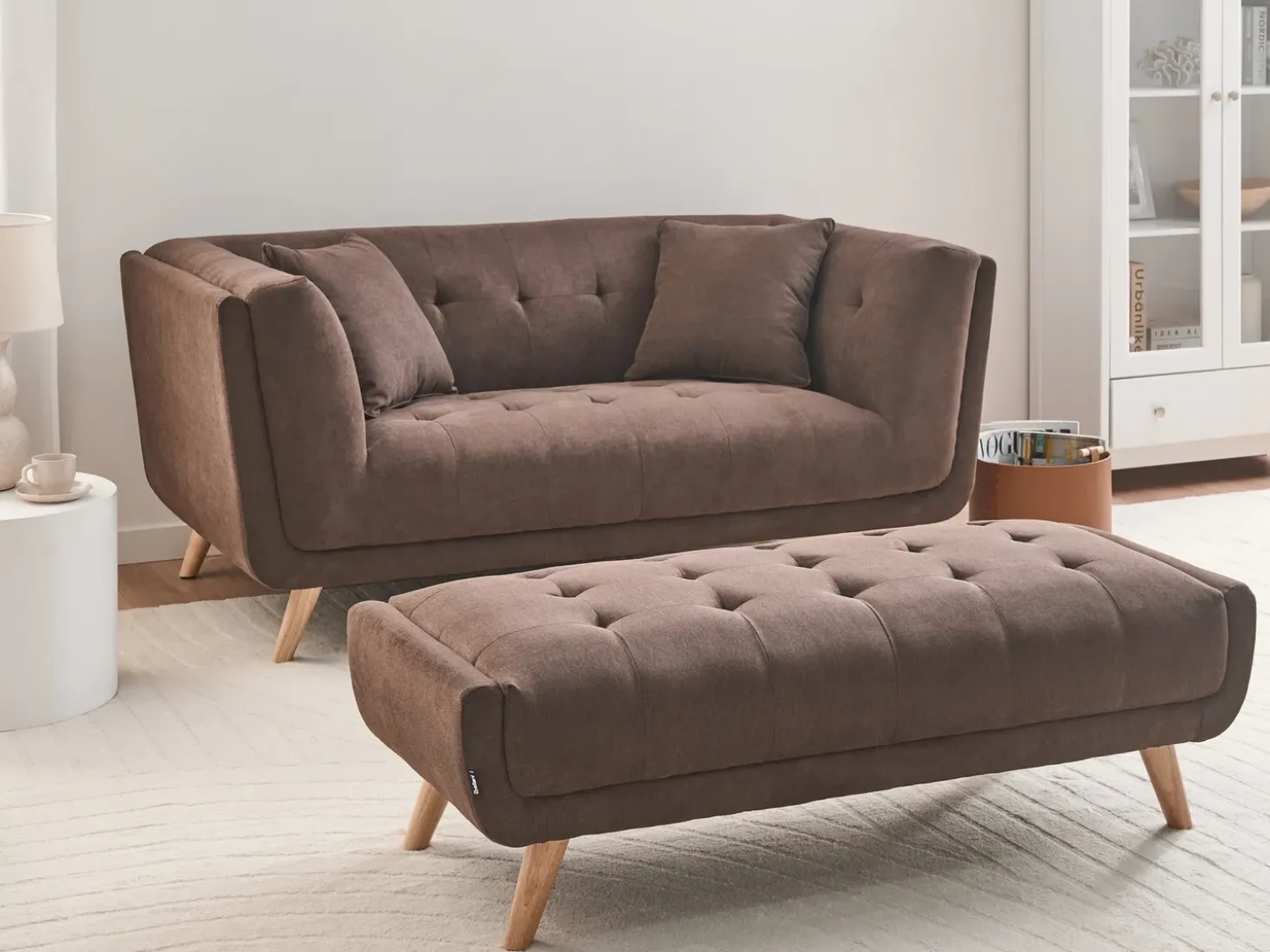 New Sofa dla 2 osób HABO Ciemno Sofy Tapicerowane|Sofy Dwuosobowe