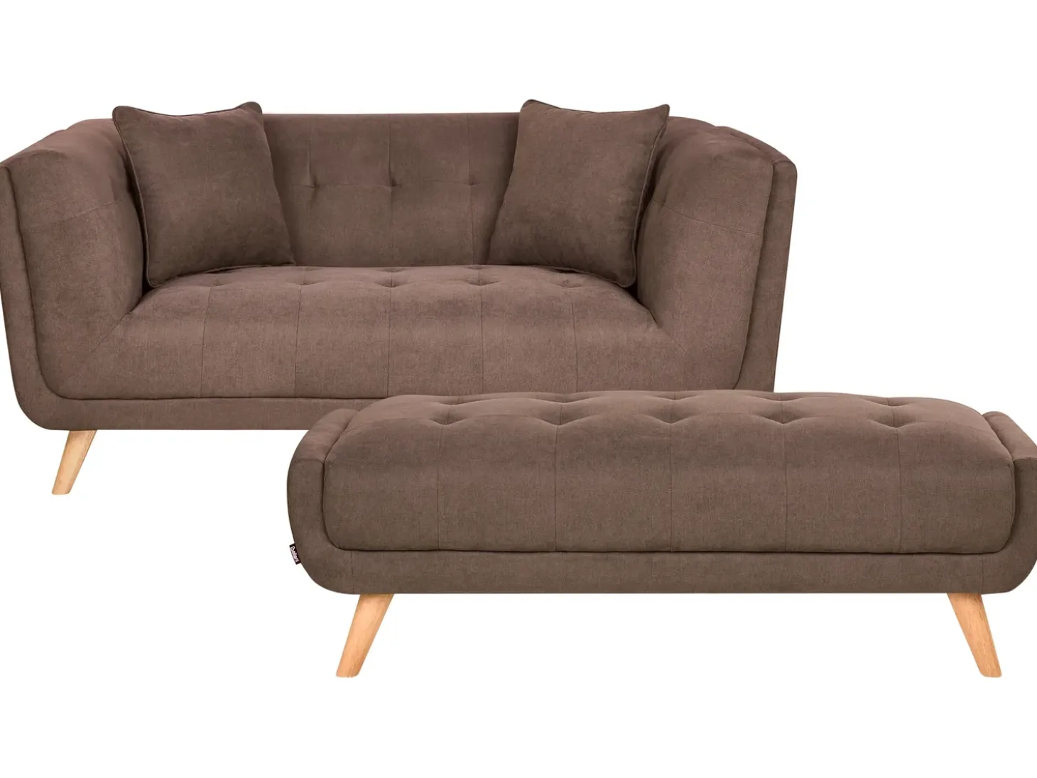 Sale Sofa dla 2 osób HABO Ciemno z otomaną Sofy Tapicerowane|Sofy Dwuosobowe
