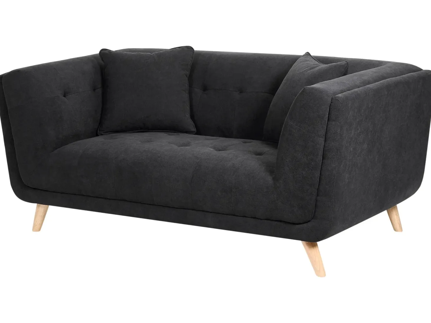 Outlet Sofa dla 2 osób HABO Czarny Sofy Tapicerowane|Sofy Dwuosobowe
