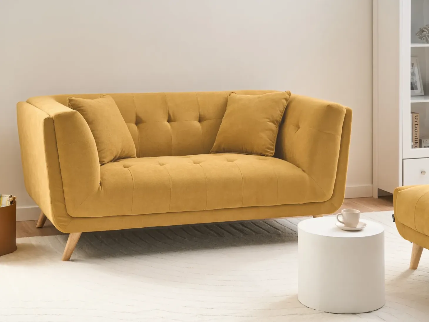 Hot Sofa dla 2 osób HABO Musztardowy Sofy Tapicerowane|Sofy Dwuosobowe