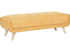 Sale Sofa dla 2 osób HABO Musztardowy z otomaną Sofy Tapicerowane|Sofy Dwuosobowe
