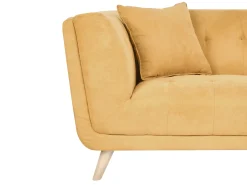 Sale Sofa dla 2 osób HABO Musztardowy z otomaną Sofy Tapicerowane|Sofy Dwuosobowe
