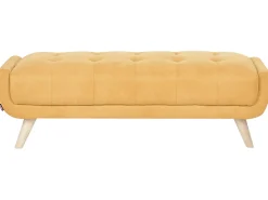 Sale Sofa dla 2 osób HABO Musztardowy z otomaną Sofy Tapicerowane|Sofy Dwuosobowe