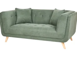 Sale Sofa dla 2 osób HABO Zielony z otomaną Sofy Tapicerowane|Sofy Dwuosobowe