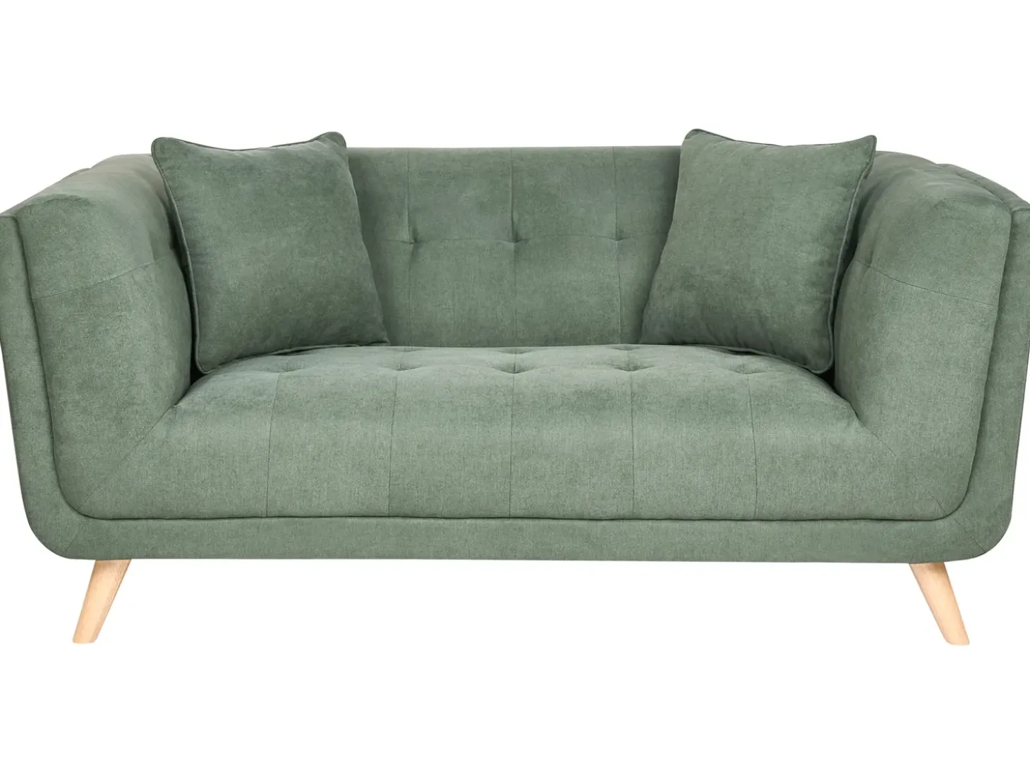 Sale Sofa dla 2 osób HABO Zielony z otomaną Sofy Tapicerowane|Sofy Dwuosobowe