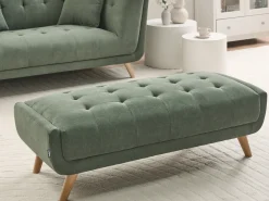 Sale Sofa dla 2 osób HABO Zielony z otomaną Sofy Tapicerowane|Sofy Dwuosobowe