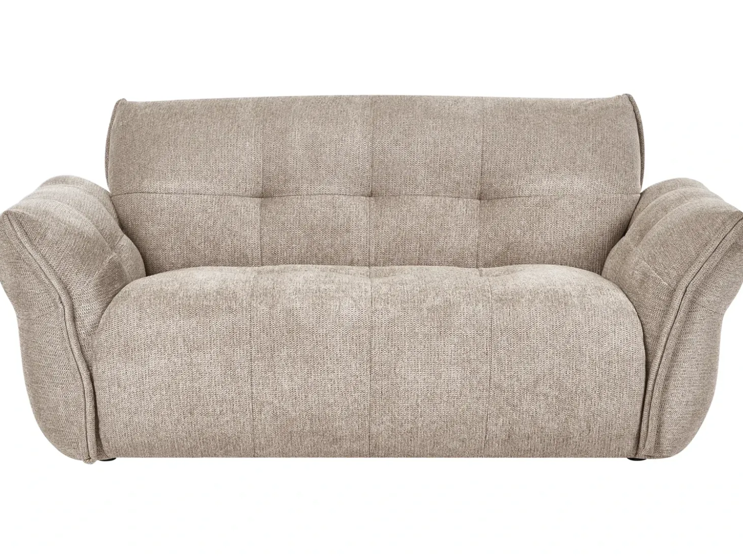 Discount Sofa dla 2 osób HALBA Beżowoszary Sofy Tapicerowane|Sofy Dwuosobowe