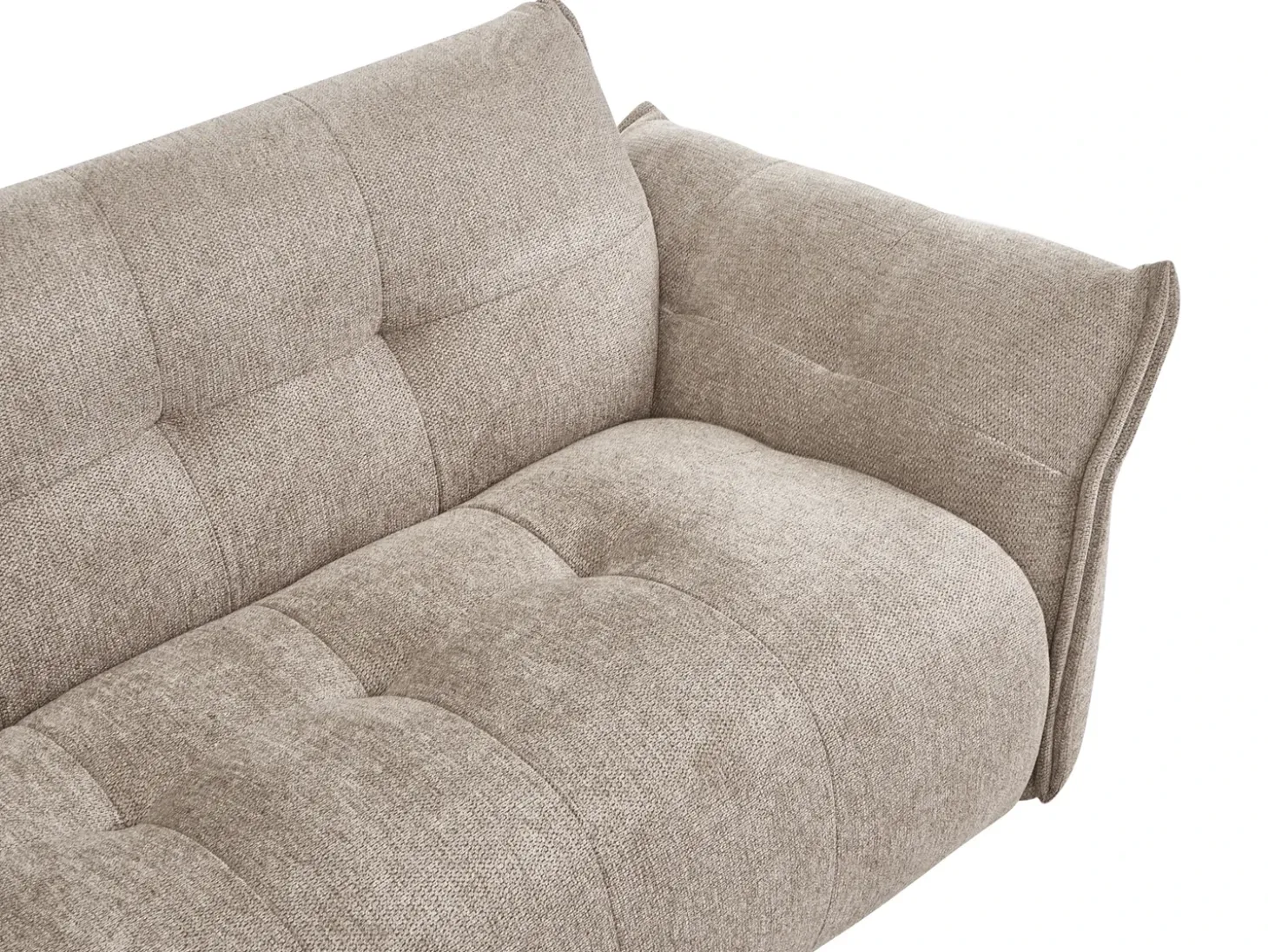 Discount Sofa dla 2 osób HALBA Beżowoszary Sofy Tapicerowane|Sofy Dwuosobowe
