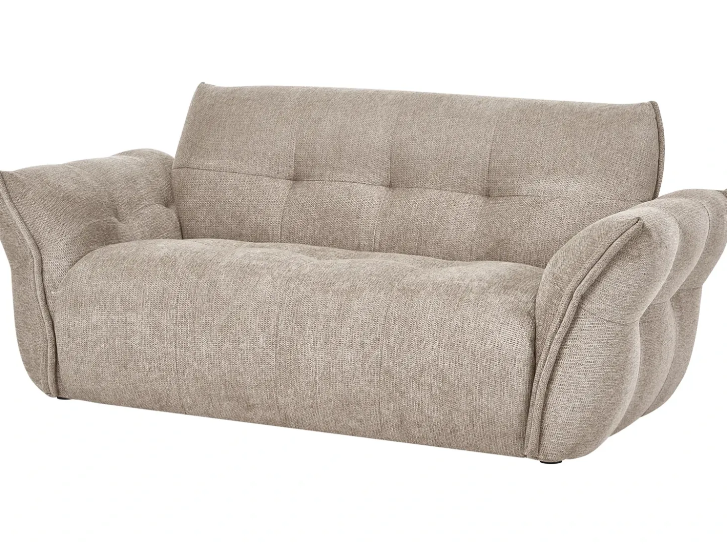 Discount Sofa dla 2 osób HALBA Beżowoszary Sofy Tapicerowane|Sofy Dwuosobowe
