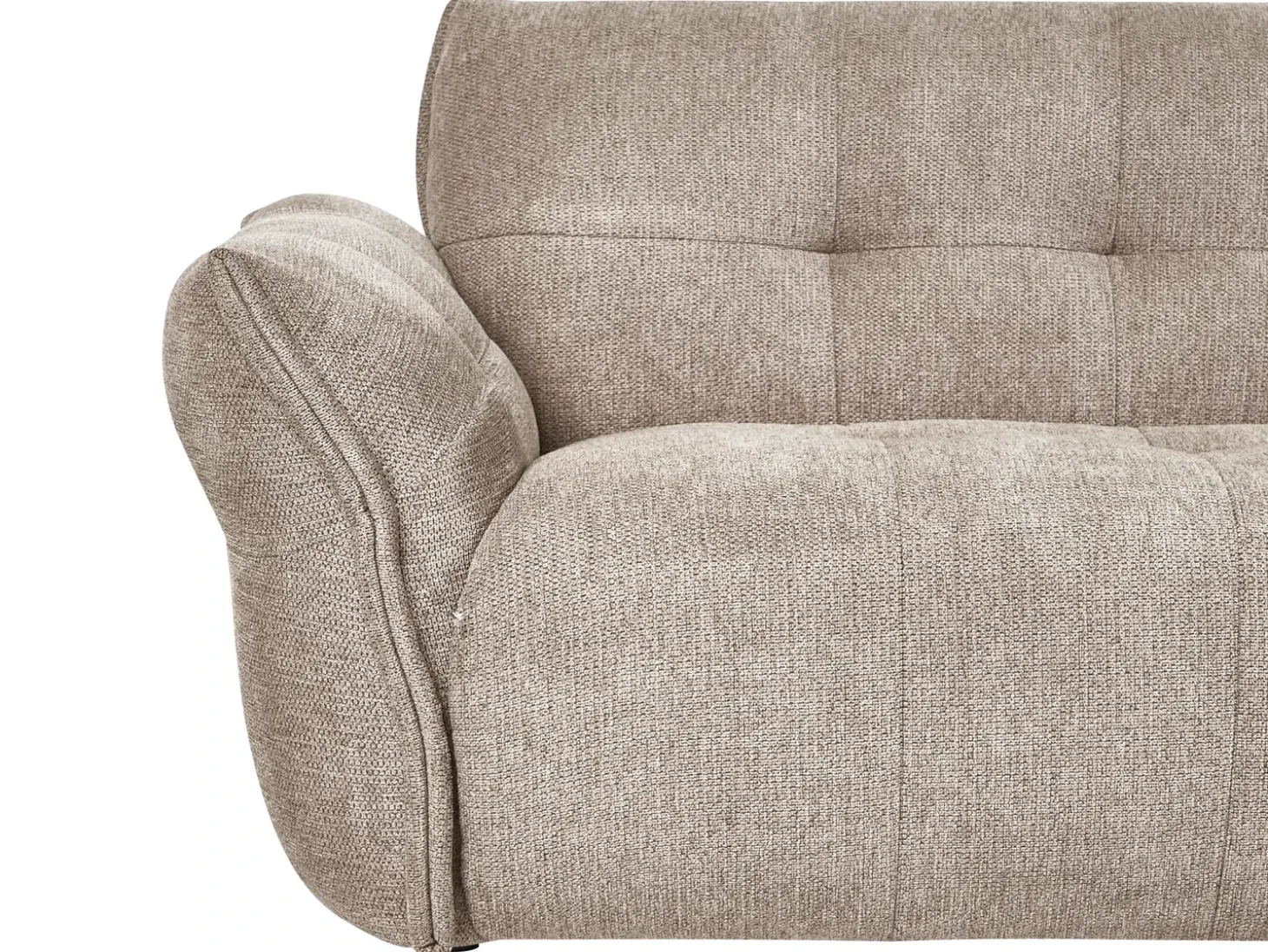 Discount Sofa dla 2 osób HALBA Beżowoszary Sofy Tapicerowane|Sofy Dwuosobowe