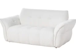 Discount Sofa dla 2 osób HALBA Boucle Biały Sofy Tapicerowane|Sofy Dwuosobowe