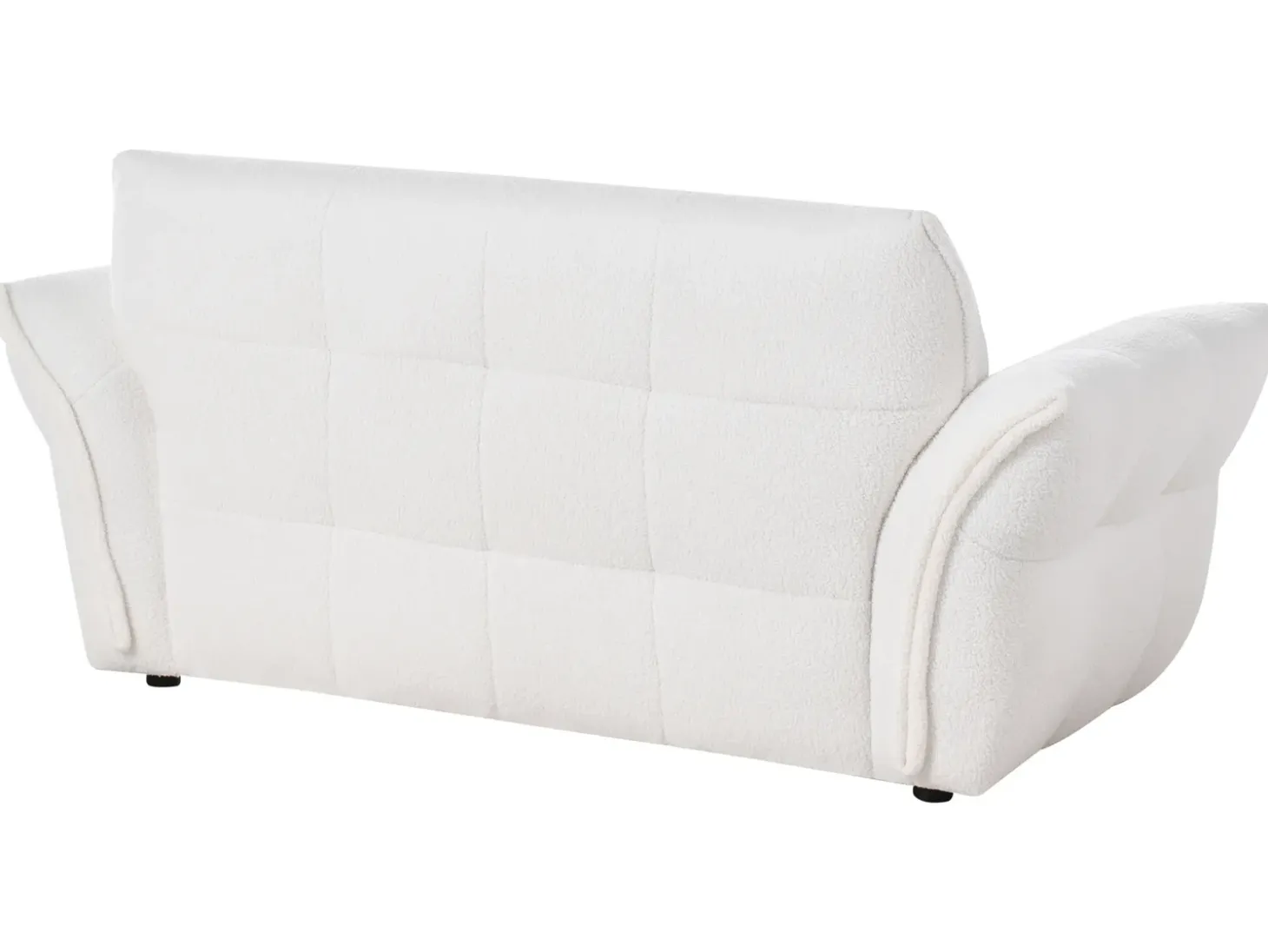 Discount Sofa dla 2 osób HALBA Boucle Biały Sofy Tapicerowane|Sofy Dwuosobowe