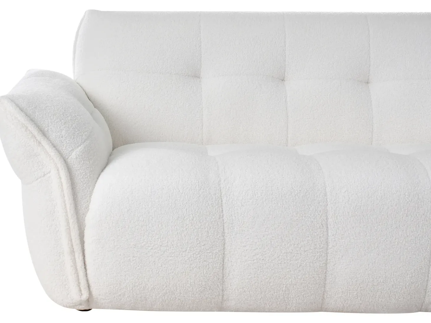 Discount Sofa dla 2 osób HALBA Boucle Biały Sofy Tapicerowane|Sofy Dwuosobowe