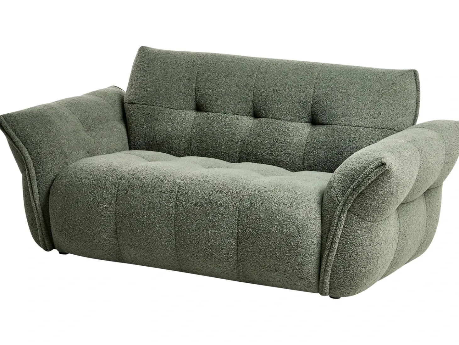 Best Sofa dla 2 osób HALBA Boucle Zielony Sofy Tapicerowane|Sofy Dwuosobowe