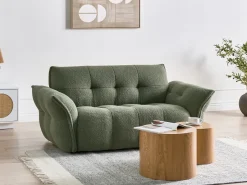 Best Sofa dla 2 osób HALBA Boucle Zielony Sofy Tapicerowane|Sofy Dwuosobowe