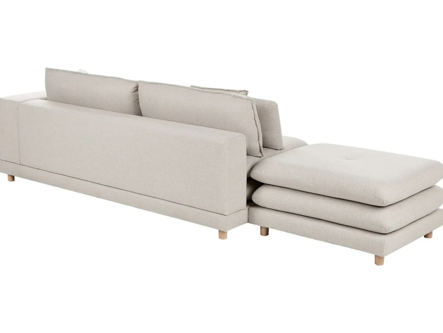 New Sofa dla 2 osób HEDEN Beżowy z otomaną Sofy Tapicerowane|Sofy Dwuosobowe