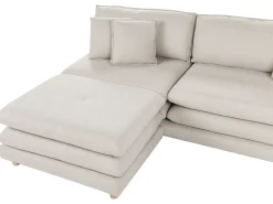 New Sofa dla 2 osób HEDEN Beżowy z otomaną Sofy Tapicerowane|Sofy Dwuosobowe
