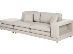 New Sofa dla 2 osób HEDEN Beżowy z otomaną Sofy Tapicerowane|Sofy Dwuosobowe