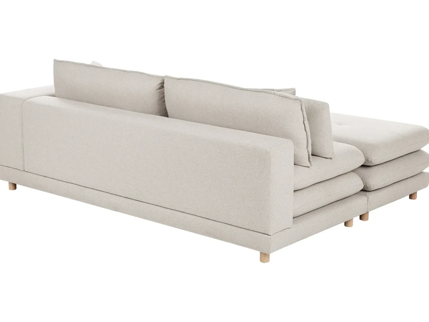 New Sofa dla 2 osób HEDEN Beżowy z otomaną Sofy Tapicerowane|Sofy Dwuosobowe