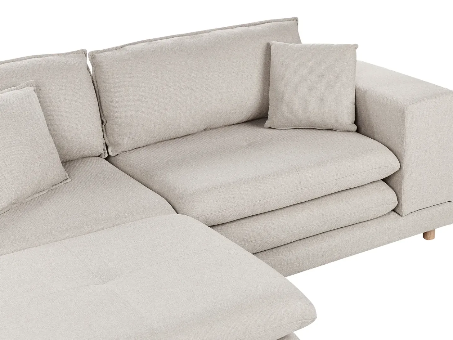 New Sofa dla 2 osób HEDEN Beżowy z otomaną Sofy Tapicerowane|Sofy Dwuosobowe
