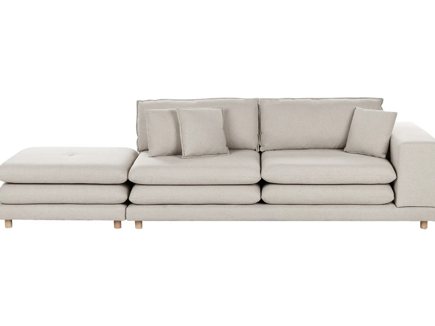 New Sofa dla 2 osób HEDEN Beżowy z otomaną Sofy Tapicerowane|Sofy Dwuosobowe
