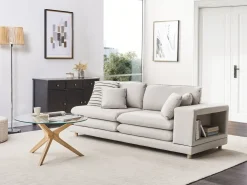 Online Sofa dla 2 osób HEDEN Beżowy Z poduszką Sofy Tapicerowane|Sofy Dwuosobowe