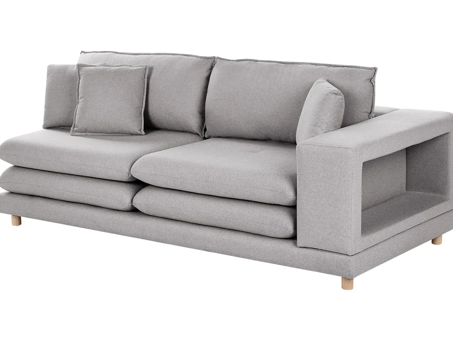 Clearance Sofa dla 2 osób HEDEN Szary z otomaną Sofy Tapicerowane|Sofy Dwuosobowe