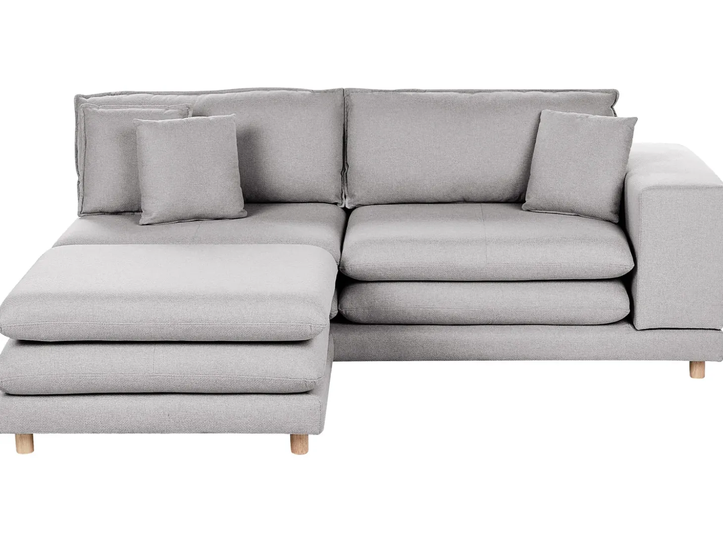 Clearance Sofa dla 2 osób HEDEN Szary z otomaną Sofy Tapicerowane|Sofy Dwuosobowe
