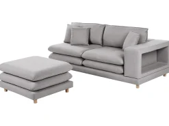 Clearance Sofa dla 2 osób HEDEN Szary z otomaną Sofy Tapicerowane|Sofy Dwuosobowe