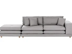 Clearance Sofa dla 2 osób HEDEN Szary z otomaną Sofy Tapicerowane|Sofy Dwuosobowe