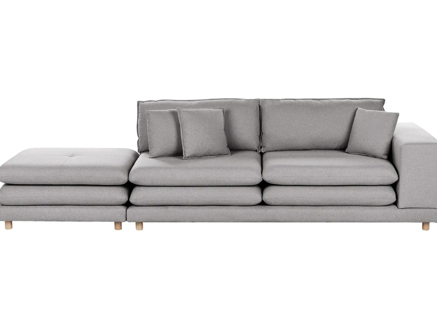 Clearance Sofa dla 2 osób HEDEN Szary z otomaną Sofy Tapicerowane|Sofy Dwuosobowe