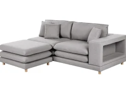 Clearance Sofa dla 2 osób HEDEN Szary z otomaną Sofy Tapicerowane|Sofy Dwuosobowe