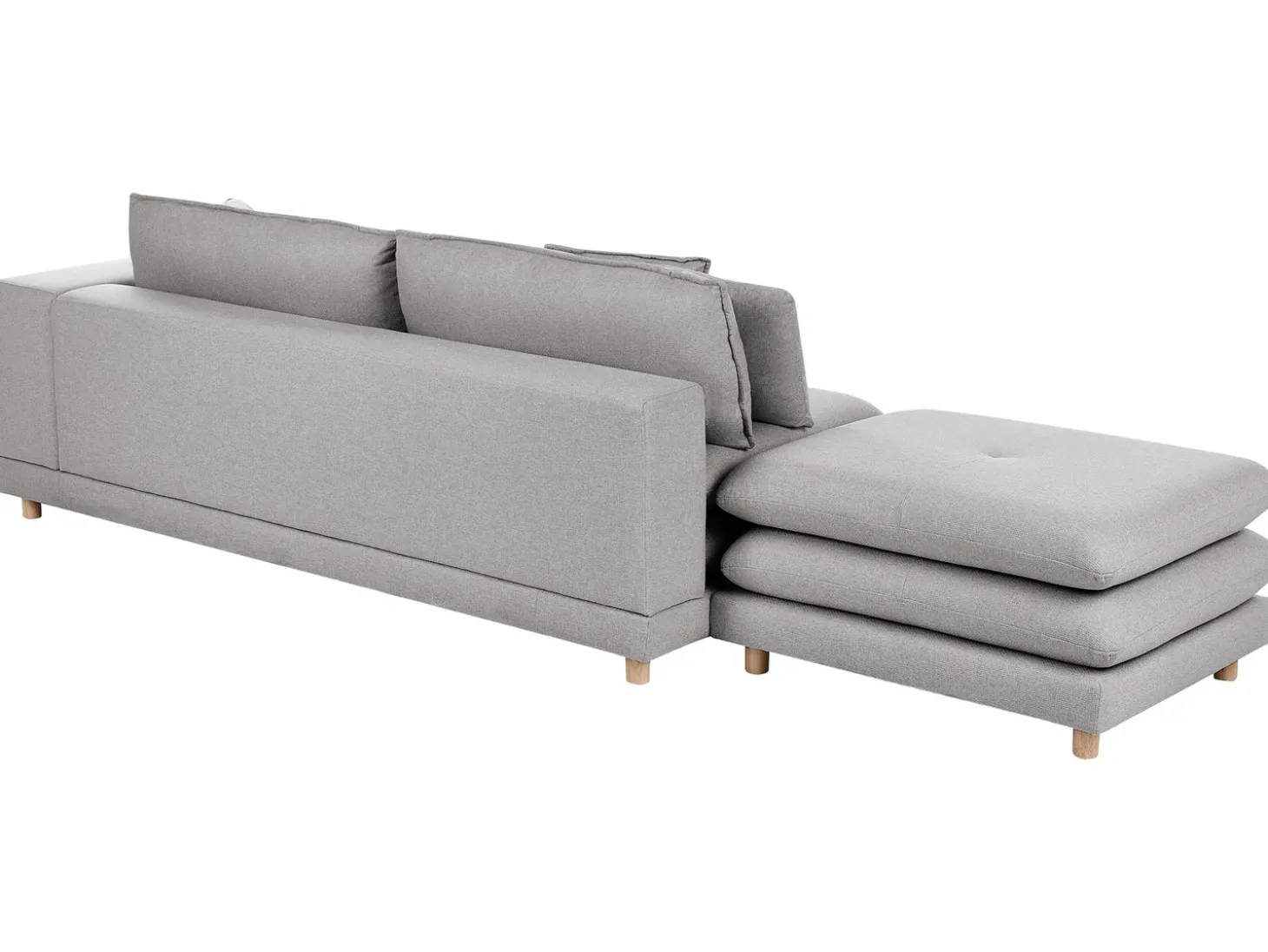 Clearance Sofa dla 2 osób HEDEN Szary z otomaną Sofy Tapicerowane|Sofy Dwuosobowe