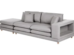 Clearance Sofa dla 2 osób HEDEN Szary z otomaną Sofy Tapicerowane|Sofy Dwuosobowe