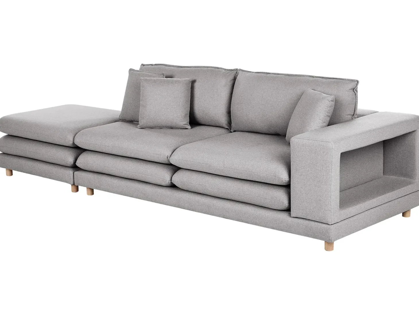 Clearance Sofa dla 2 osób HEDEN Szary z otomaną Sofy Tapicerowane|Sofy Dwuosobowe