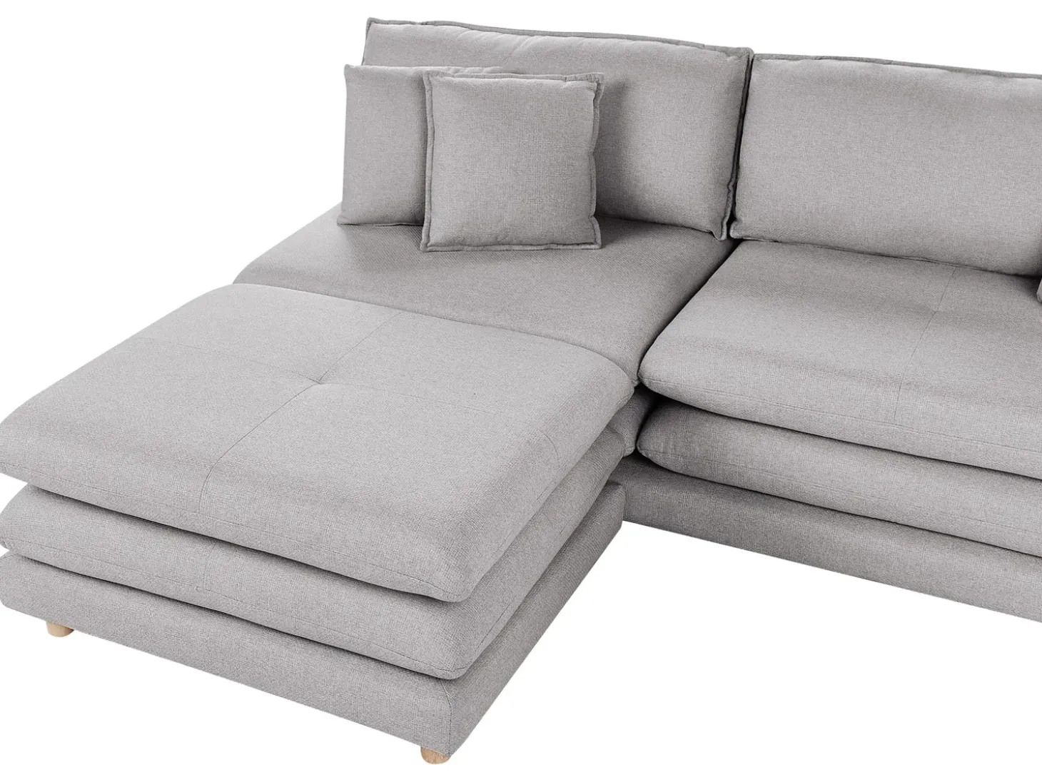 Clearance Sofa dla 2 osób HEDEN Szary z otomaną Sofy Tapicerowane|Sofy Dwuosobowe