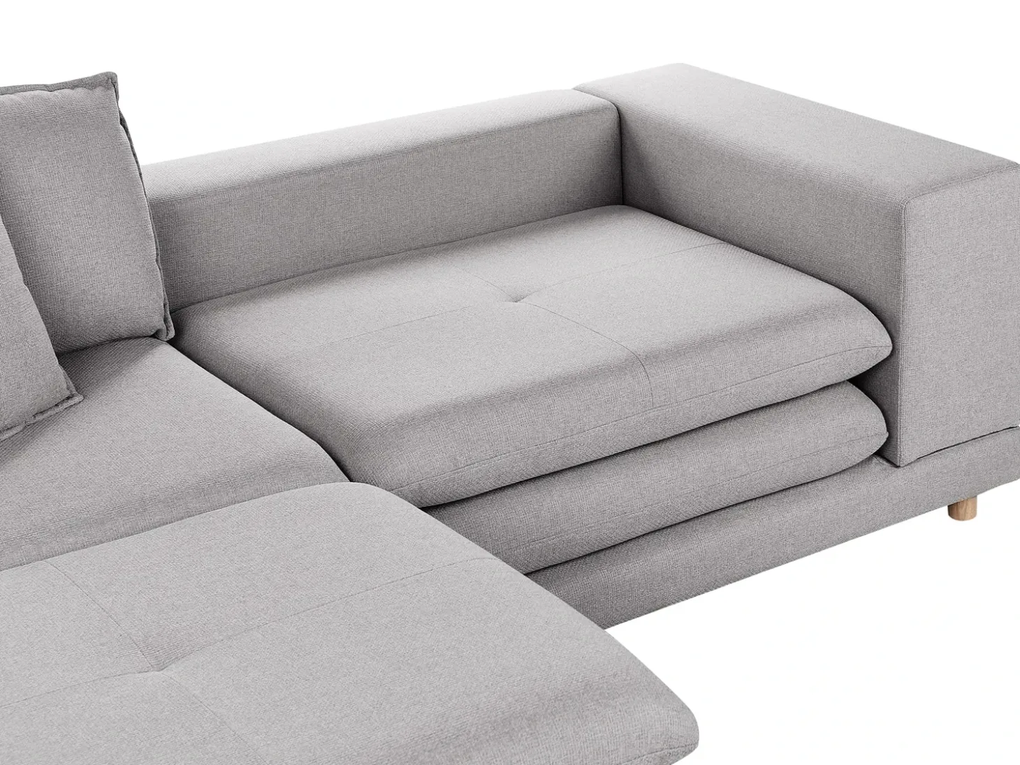 Clearance Sofa dla 2 osób HEDEN Szary z otomaną Sofy Tapicerowane|Sofy Dwuosobowe