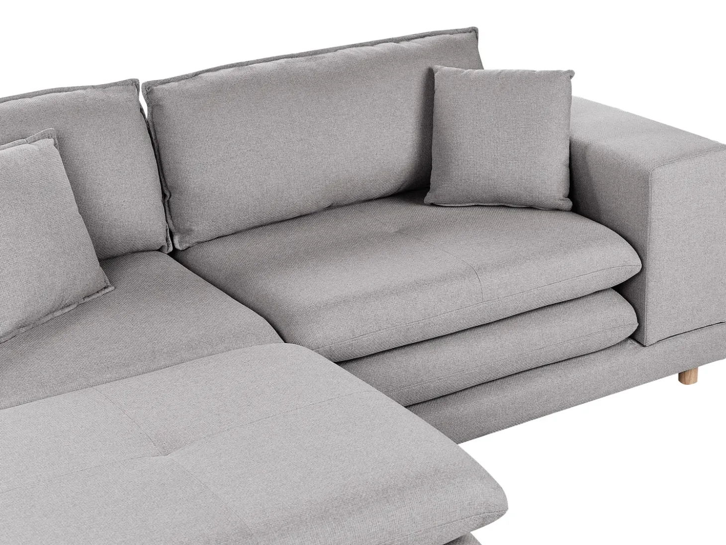 Clearance Sofa dla 2 osób HEDEN Szary z otomaną Sofy Tapicerowane|Sofy Dwuosobowe