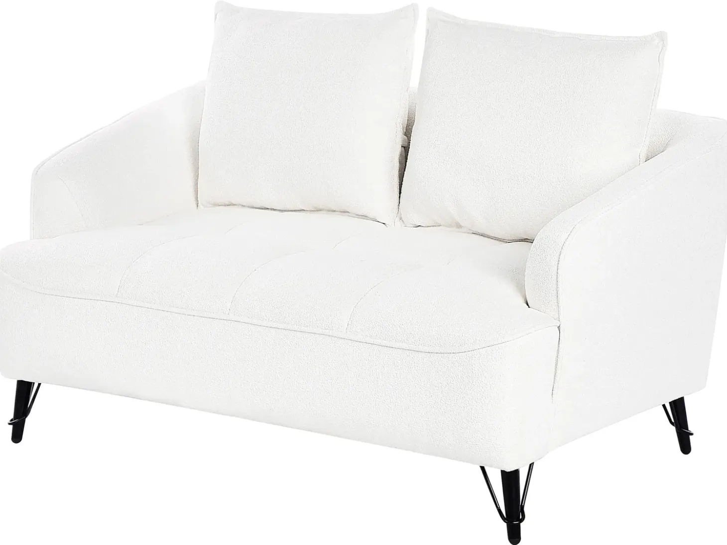Hot Sofa dla 2 osób HOBRO Boucle Biały Sofy Tapicerowane|Sofy Dwuosobowe