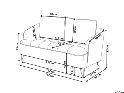 Hot Sofa dla 2 osób HOBRO Boucle Biały Sofy Tapicerowane|Sofy Dwuosobowe
