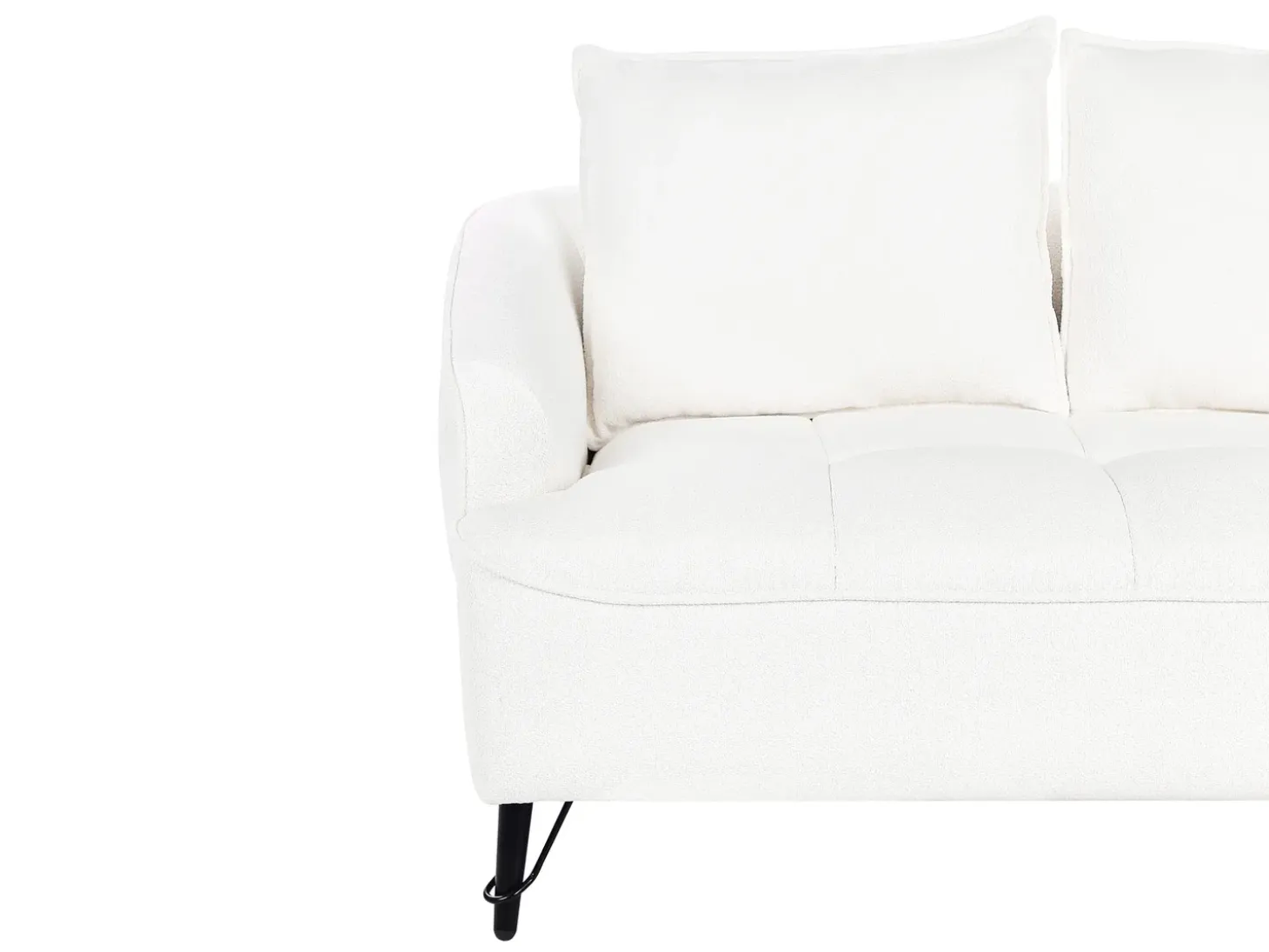 Hot Sofa dla 2 osób HOBRO Boucle Biały Sofy Tapicerowane|Sofy Dwuosobowe