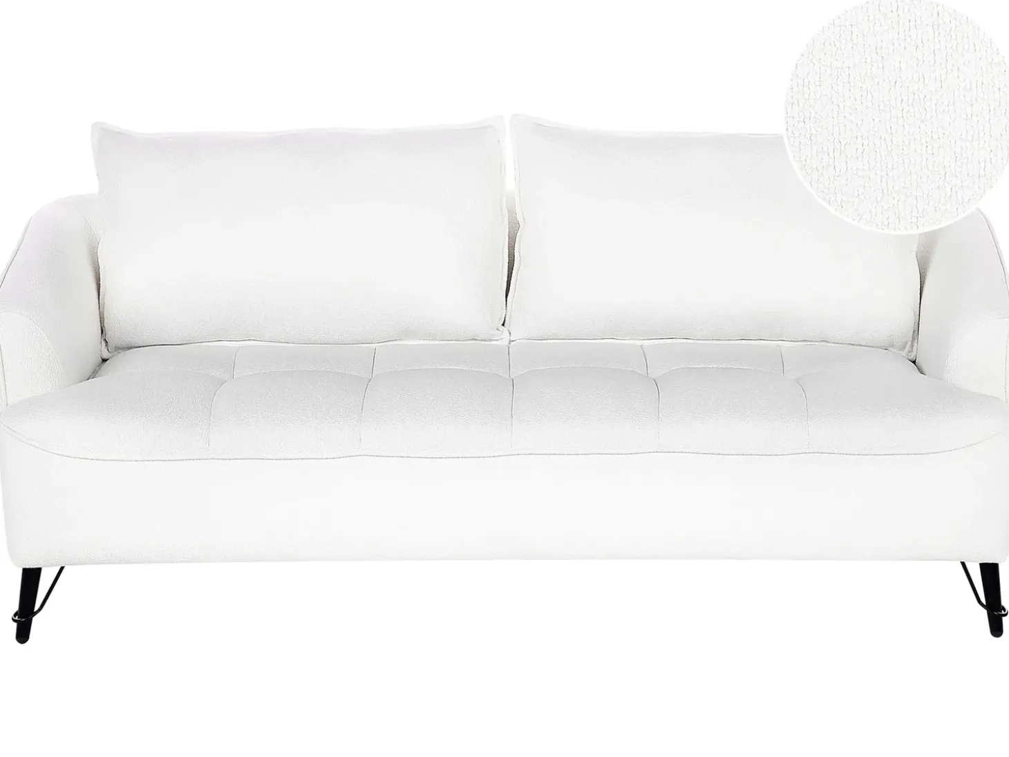 Online Sofa dla 3 osób HOBRO Boucle Biały Sofy Tapicerowane|Kolekcje Sof