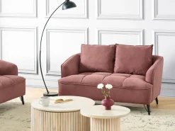 New Sofa dla 2 osób HOBRO Burgundowy Sofy Tapicerowane|Sofy Dwuosobowe