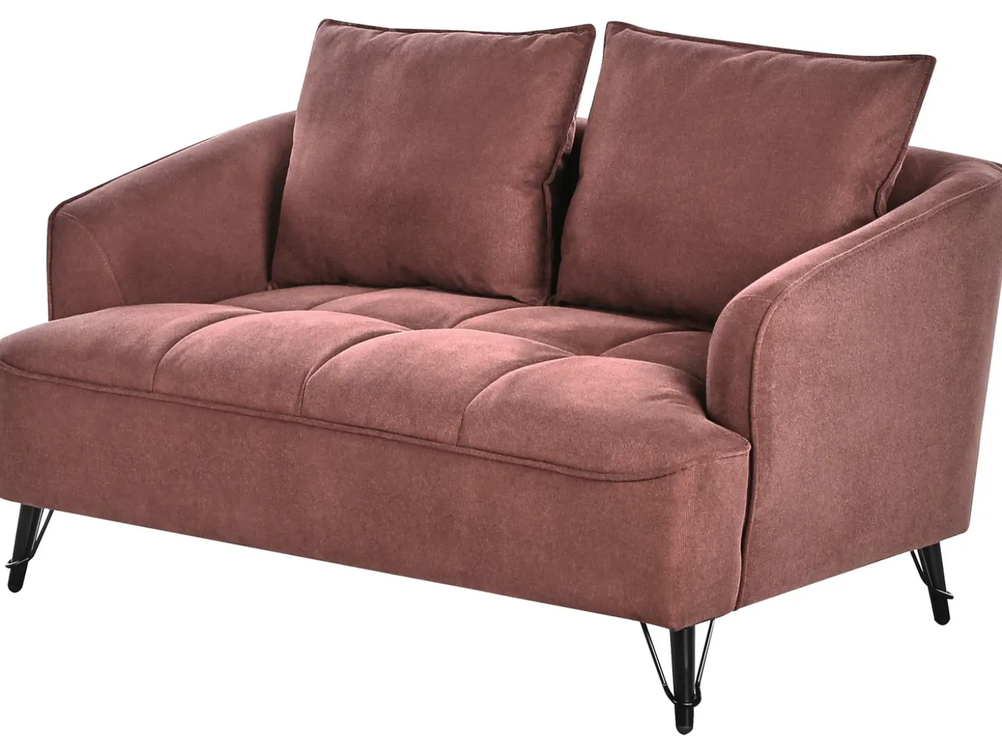 New Sofa dla 2 osób HOBRO Burgundowy Sofy Tapicerowane|Sofy Dwuosobowe