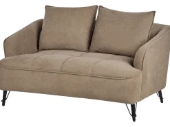 Sale Sofa dla 2 osób HOBRO Jasnobrązowy Sofy Tapicerowane|Sofy Dwuosobowe