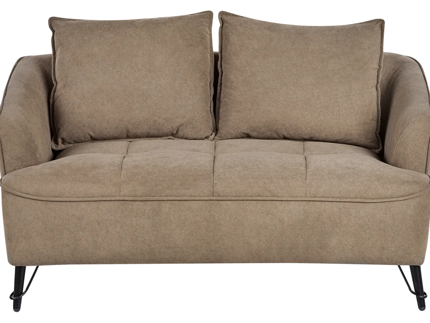 Sale Sofa dla 2 osób HOBRO Jasnobrązowy Sofy Tapicerowane|Sofy Dwuosobowe