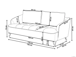 Best Sofa dla 3 osób HOBRO Jasnobrązowy Sofy Tapicerowane|Kolekcje Sof
