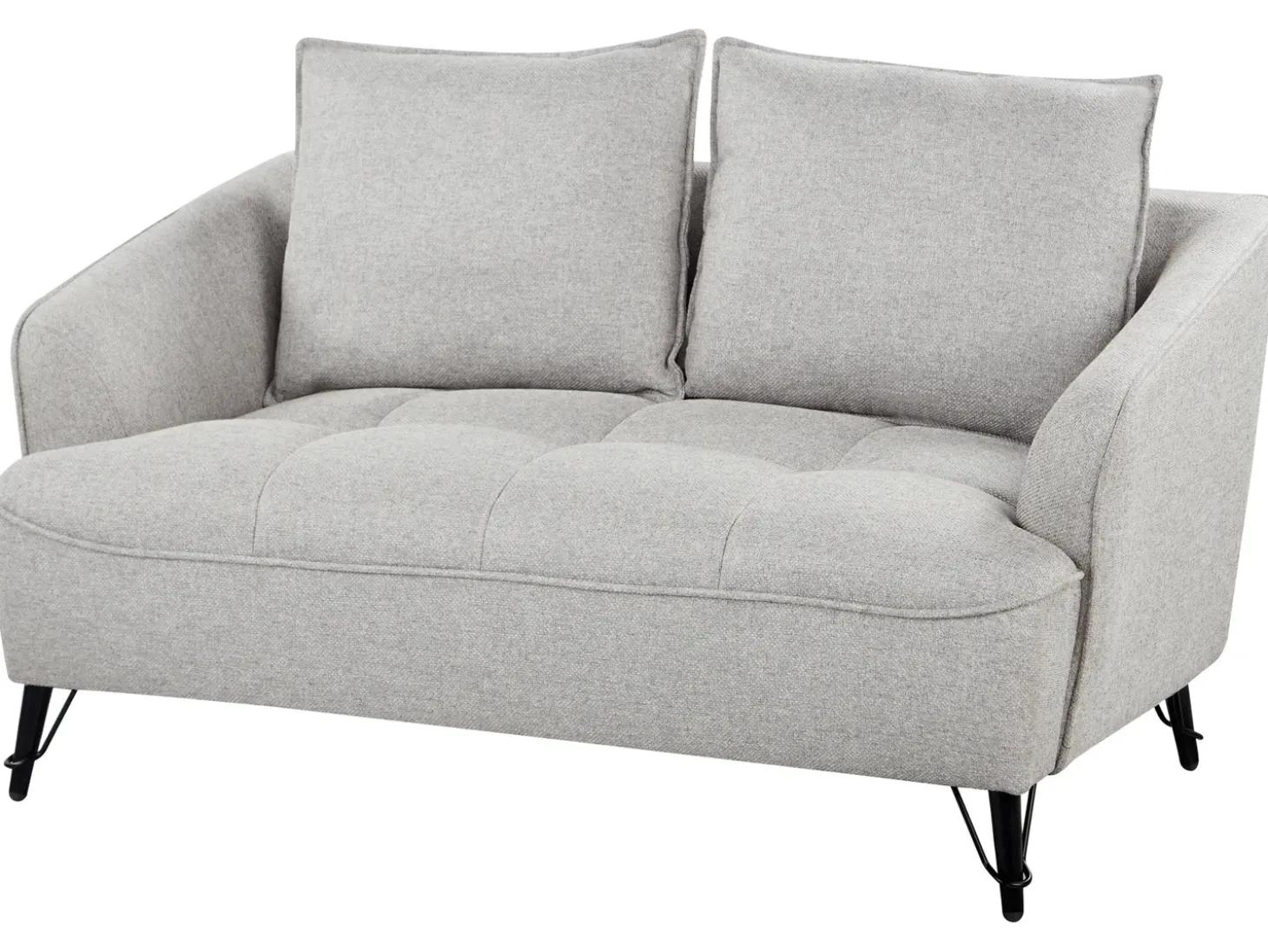 Outlet Sofa dla 2 osób HOBRO Jasnoszary Sofy Tapicerowane|Sofy Dwuosobowe