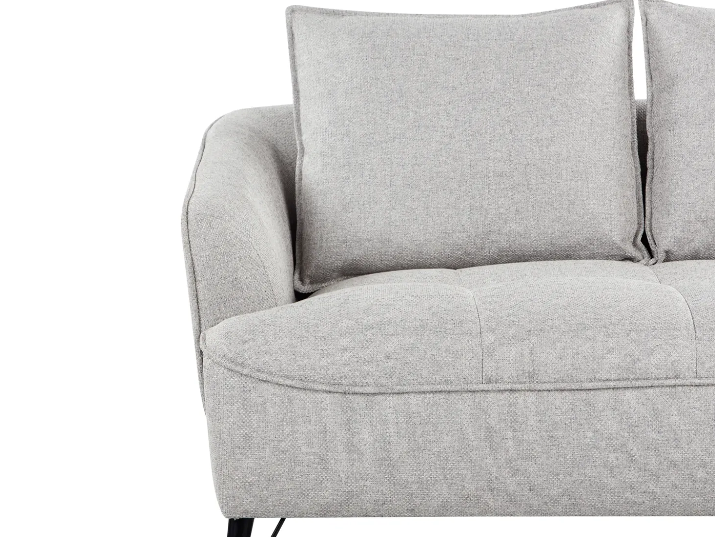 Outlet Sofa dla 2 osób HOBRO Jasnoszary Sofy Tapicerowane|Sofy Dwuosobowe
